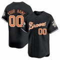 Custom Atlanta Braves Peaches n¡¯ Cream Vapor Premier Limited Jersey ¨C Black HeidiMiller
