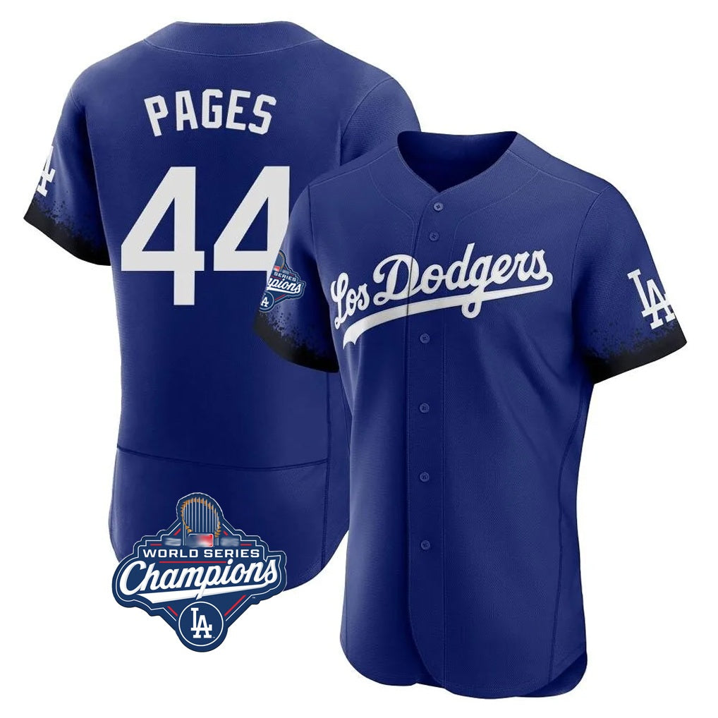 Los Angeles Dodgers #44 Andy Pages Player Royal HeidiMiller World Series Meet City Connect Elite Home Stitched Jerseys