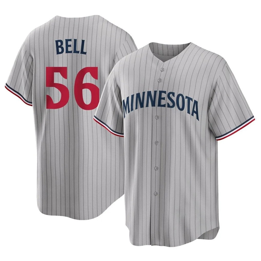 Minnesota Twins #56 Josh Bell Player Gray HeidiMiller Game Limited Home Stitched Jerseys