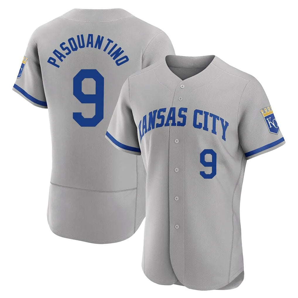 Kansas City Royals #9 Vinnie Pasquantino Player Gray HeidiMiller Limited Elite Home Game Stitched Jerseys