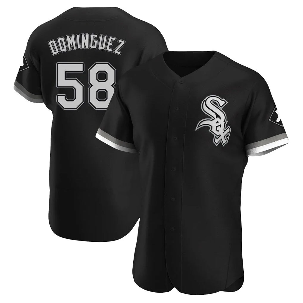 Chicago White Sox #58 Seranthony Dominguez Player Black HeidiMiller Limited Elite Home Stitched Jerseys