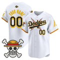Custom Los Angeles Dodgers x One Piece x Mamba White HeidiMiller Vapor Premier Limited Jersey - Stitched