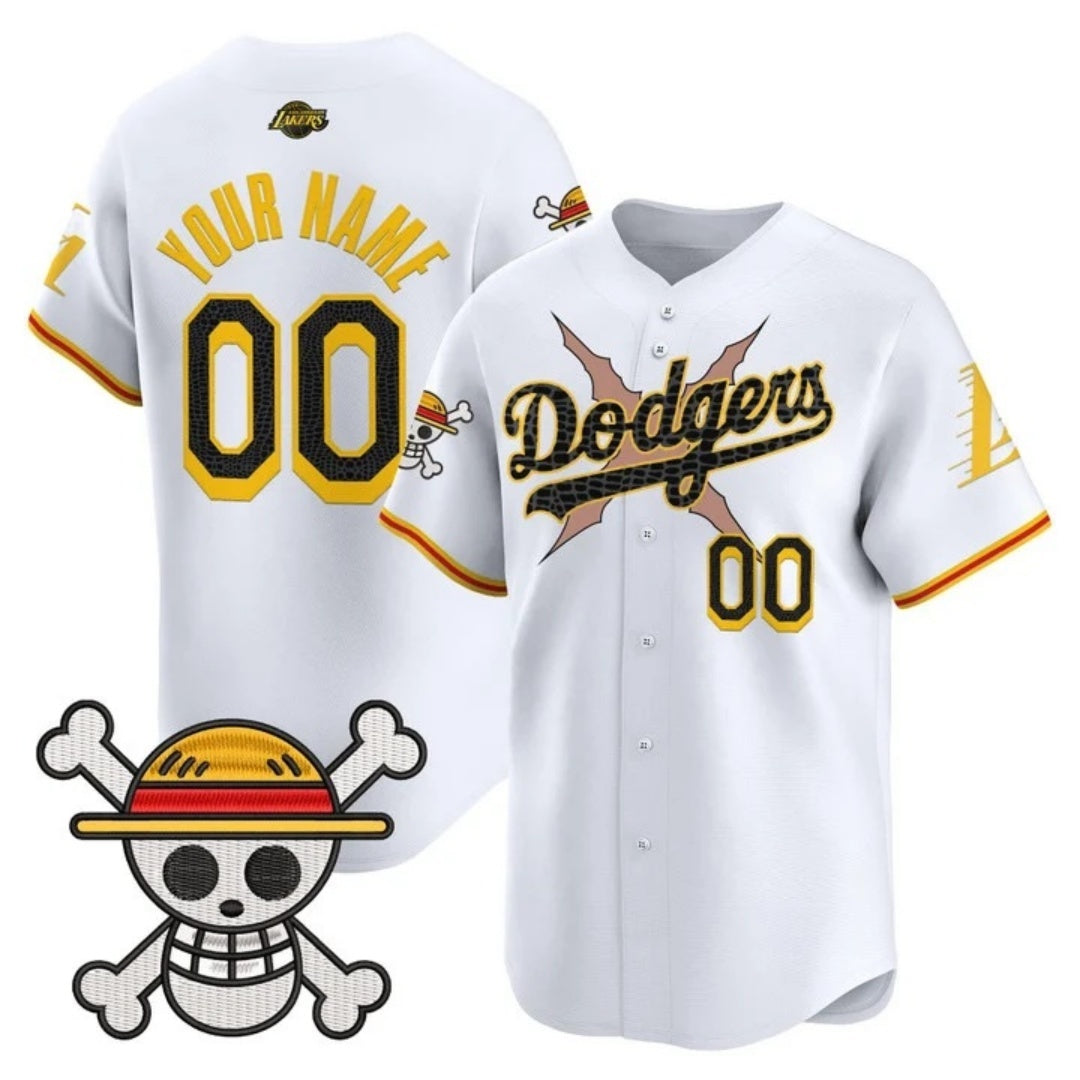 Custom Los Angeles Dodgers x One Piece x Mamba White HeidiMiller Vapor Premier Limited Jersey - Stitched
