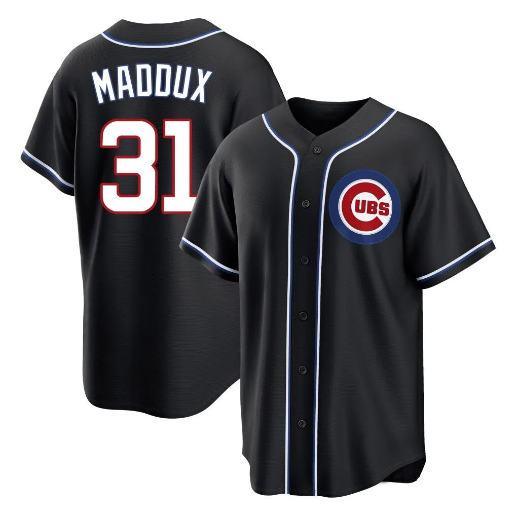 Chicago Cubs #31 Greg Maddux Player Black HeidiMiller Fashion Out Game Stitched Jerseys