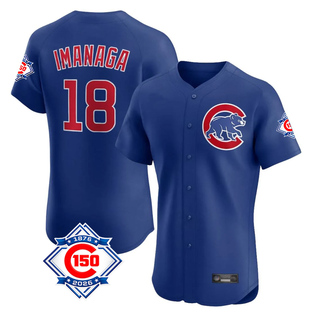Chicago Cubs #18 Shota Imanaga Player Royal HeidiMiller 150th Anniversary Limited Elite Home Stitched Jerseys