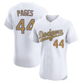Los Angeles Dodgers #44 Andy Pages Player White Gold HeidiMiller Limited Elite Home Stitched Jerseys