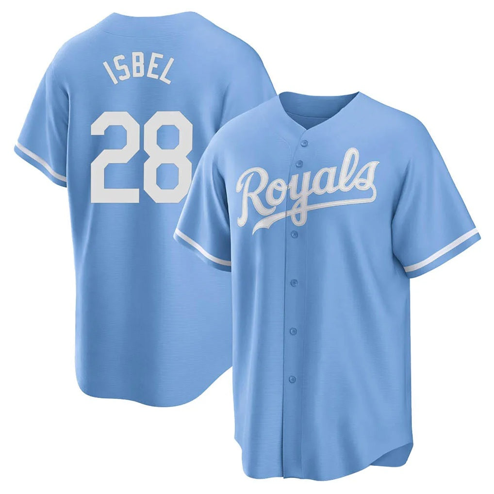 Kansas City Royals #28 Kyle Isbel Player Light Blue HeidiMiller Home Game Stitched Jerseys