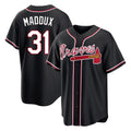 Atlanta Braves #31 Greg Maddux Player Black HeidiMiller Fashion Out Game Stitched Jerseys