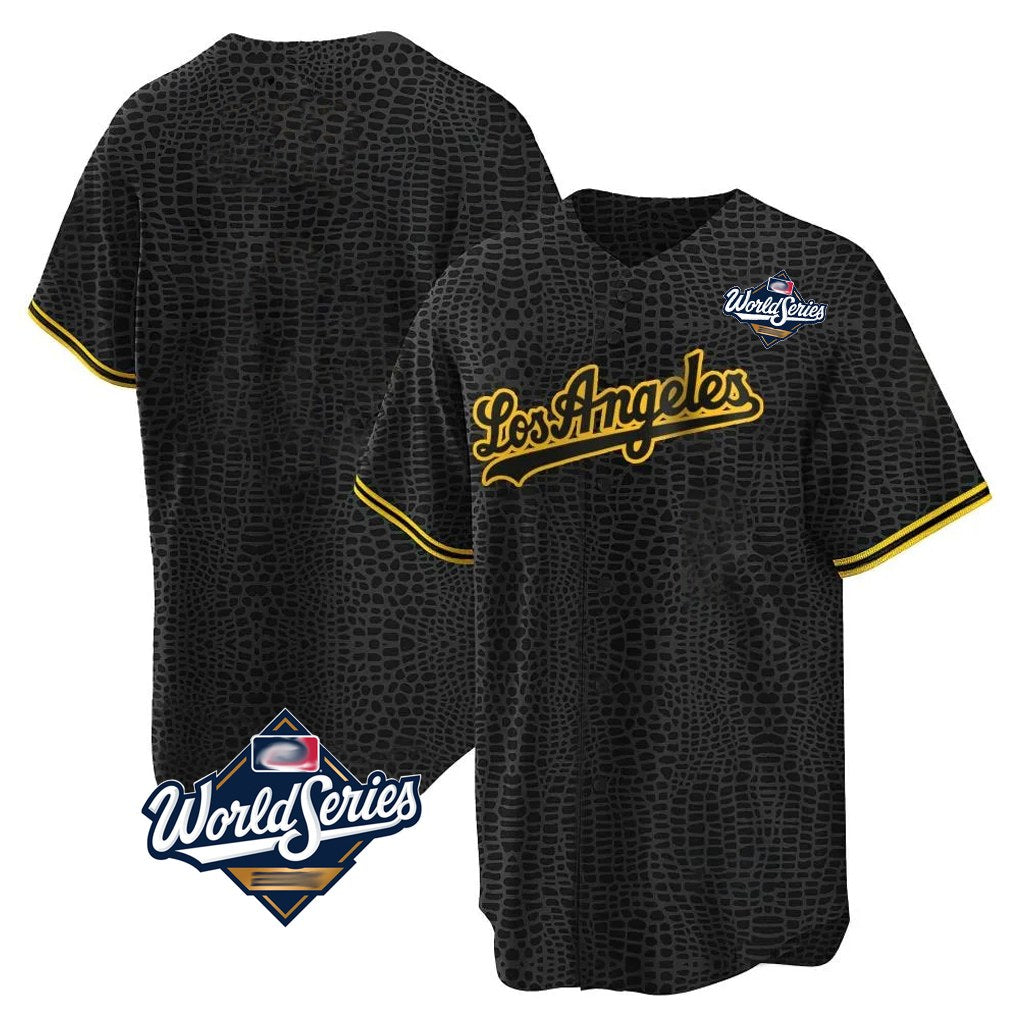 Los Angeles Dodgers Blank Player Black Gold HeidiMiller Limited Home World Series Stitched Jerseys