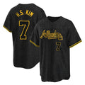 Atlanta Braves #7 Ha-Seong Kim Player Black HeidiMiller Snake Skin City Home Game Stitched Jerseys