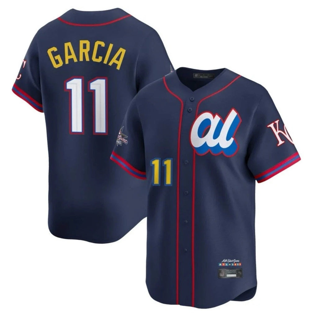 Kansas City Royals #11 Maikel Garcia Player Navy HeidiMiller Limited American League All-Star Edition Stitched Jerseys