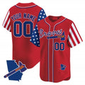 Custom Atlanta Braves 2024 Independence Day Vapor Premier Limited Jersey V2 ¨C Red HeidiMiller