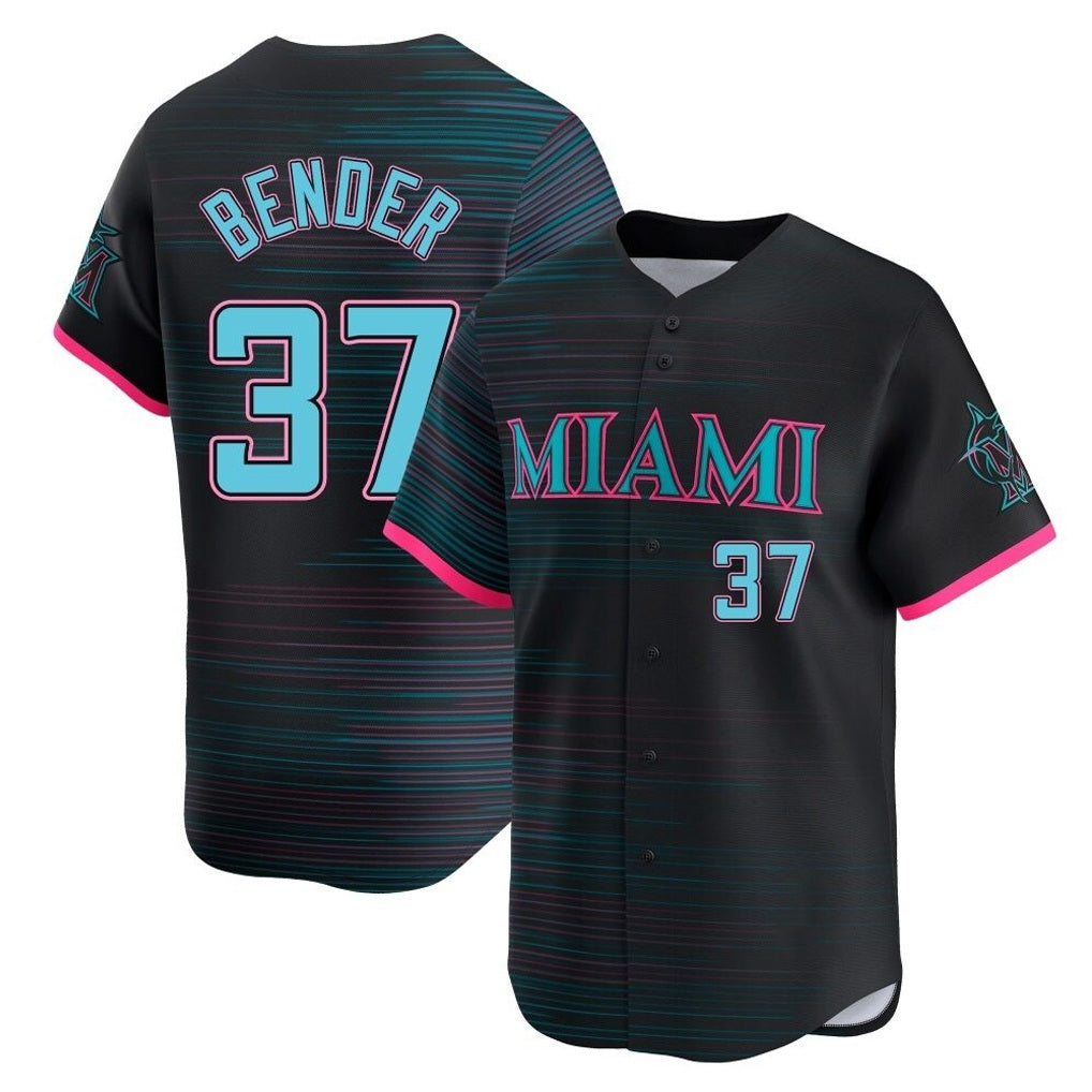 Miami Marlins #37 Anthony Bender Player Black HeidiMiller City Connect Home Limited Stitched Jerseys