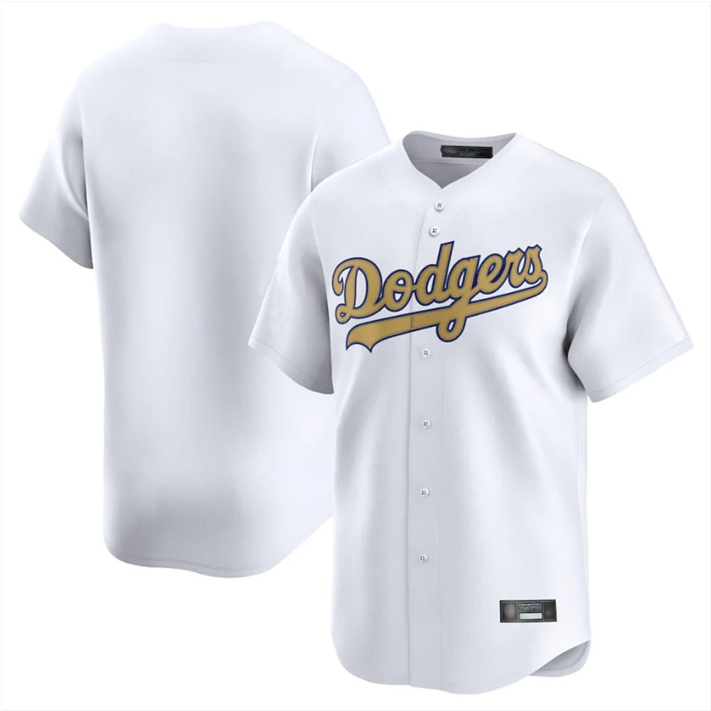 Los Angeles Dodgers Blank Player White Gold HeidiMiller Collection Limited Home Stitched Jerseys