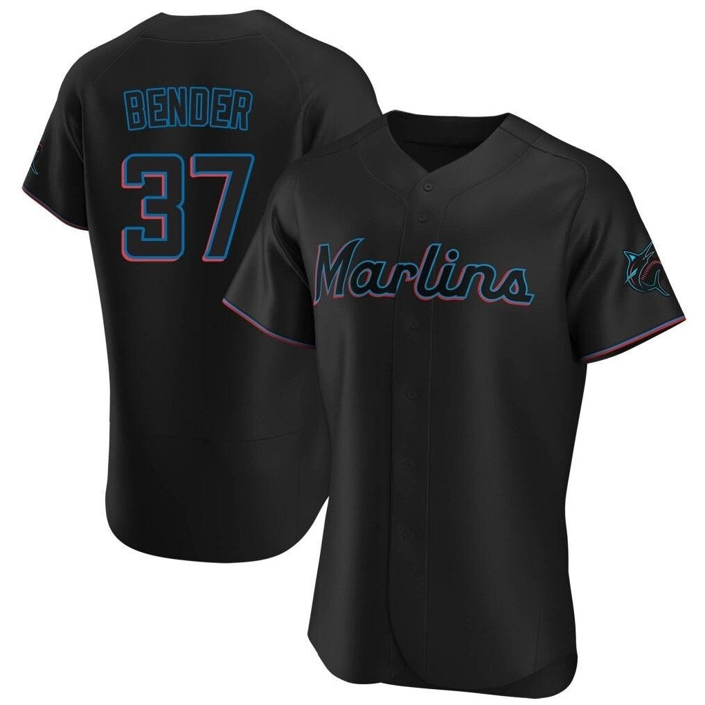Miami Marlins #37 Anthony Bender Player Black HeidiMiller Home Limited Elite Stitched Jerseys
