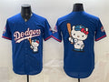 Los Angeles Dodgers Team Big Logo Royal HeidiMiller Hello Kitty Night 2025 World Series Champions Patch Stitched Jersey