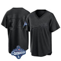 Los Angeles Dodgers #34 Fernando Valenzuela Player Black HeidiMiller World Series Meet Pitch Fashion T-shirt Stitched Jerseys