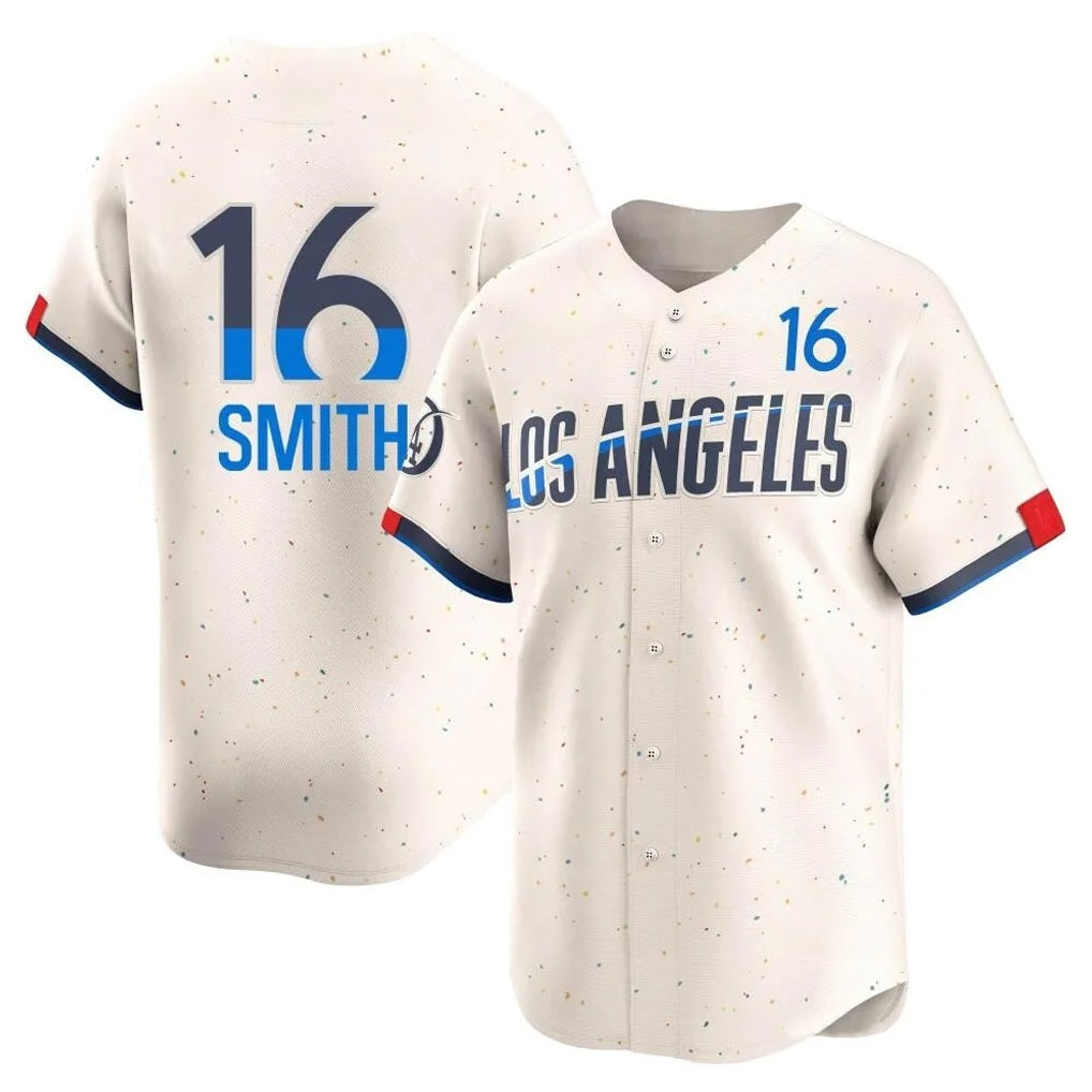 Los Angeles Dodgers #16 Will Smith Player Cream HeidiMiller City Connect Limited Home Stitched Jerseys