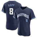 Chicago Cubs #8 Ian Happ Player Navy HeidiMiller City Connect Limited Elite Home Stitched Jerseys