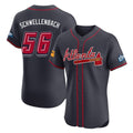 Atlanta Braves #56 Spencer Schwellenbach Player Navy HeidiMiller 2025 Speedway Classic Limited Elite Home Game Stitched Jerseys
