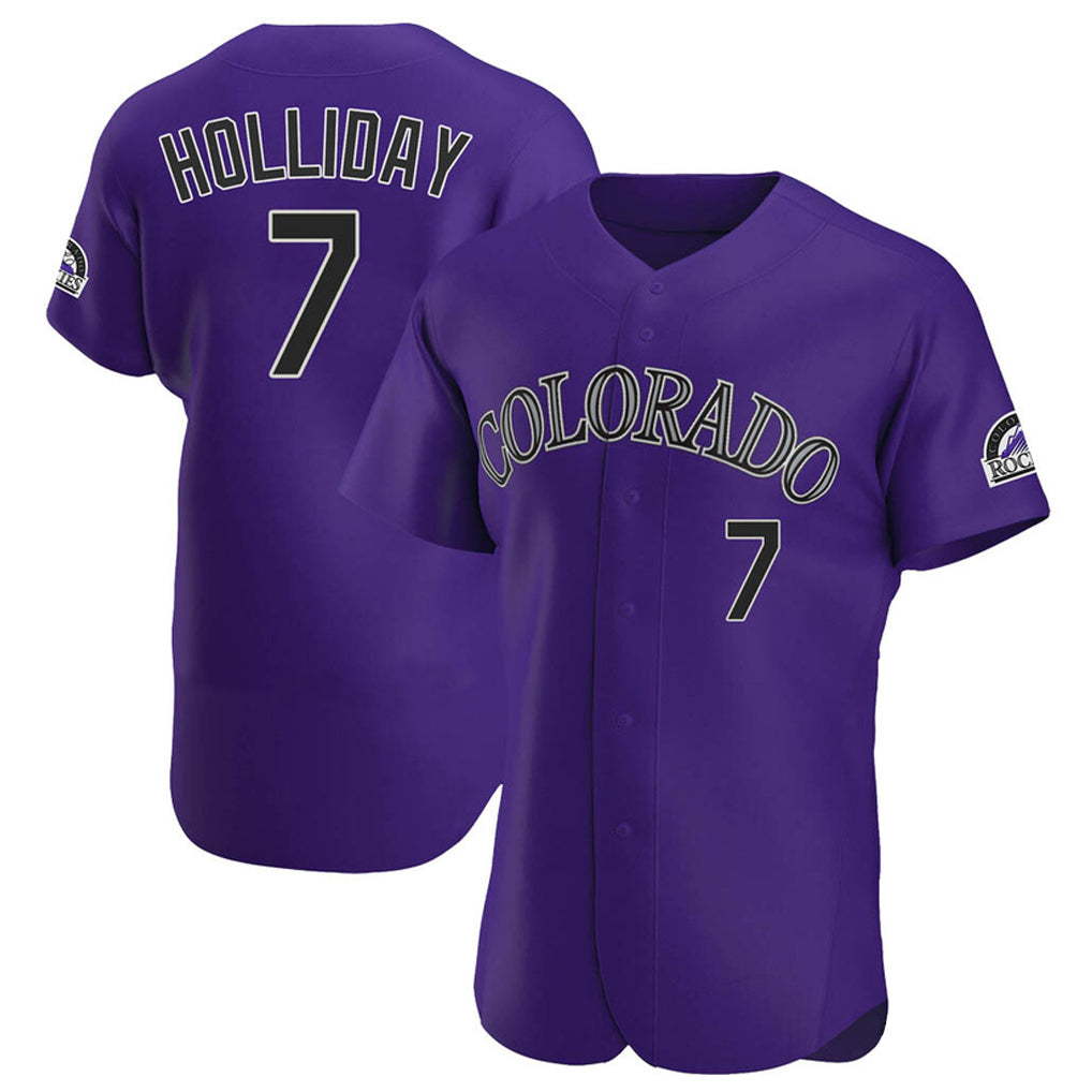 Colorado Rockies #7 Matt Holliday Player Purple HeidiMiller Limited Elite Home Stitched Jerseys