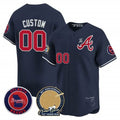 Custom Atlanta Braves Hank Aaron 715th Home Run Patch Vapor Premier Limited Jersey V2 ¨C Navy HeidiMiller