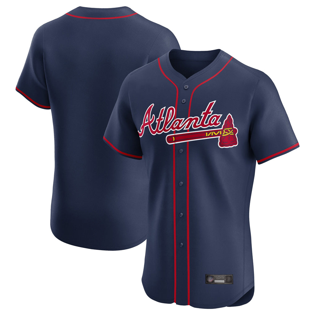 Atlanta Braves Navy HeidiMiller Limited Elite Home Game Blank Player Stitched Jerseys