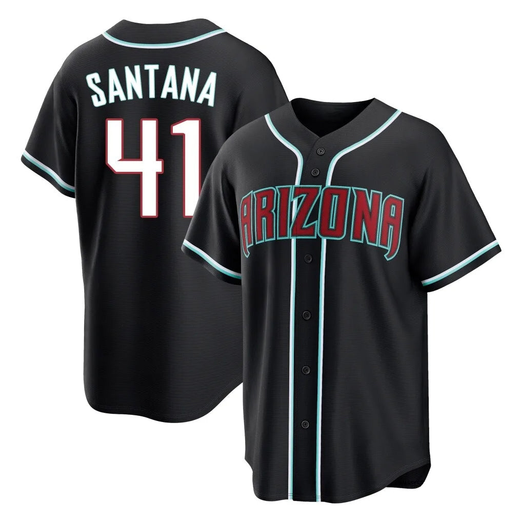 Arizona Diamondbacks #41 Carlos Santana Player Black HeidiMiller Home Game Stitched Jerseys
