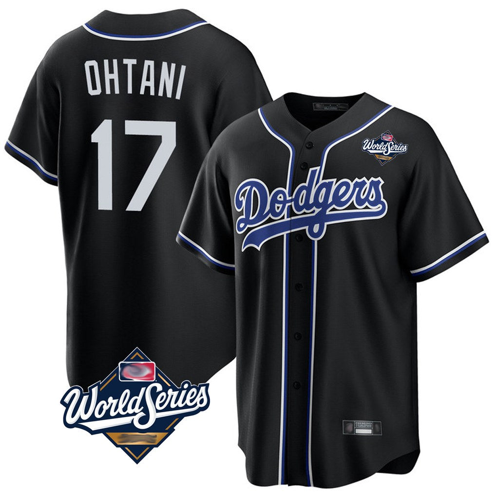 Los Angeles Dodgers #17 Shohei Ohtani Player Black HeidiMiller World Series Carbon Limited Home Stitched Jerseys