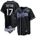 Los Angeles Dodgers #17 Shohei Ohtani Player Black HeidiMiller World Series Carbon Limited Home Stitched Jerseys