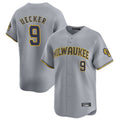 Milwaukee Brewers #9 Bob Uecker Player Gray HeidiMiller Home Limited Stitched Jerseys