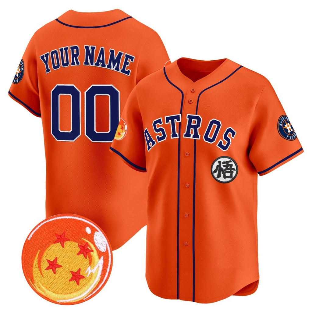 Custom Houston Astros x Dragon Ball Orange HeidiMiller Vapor Premier Limited Jersey - All Stitched