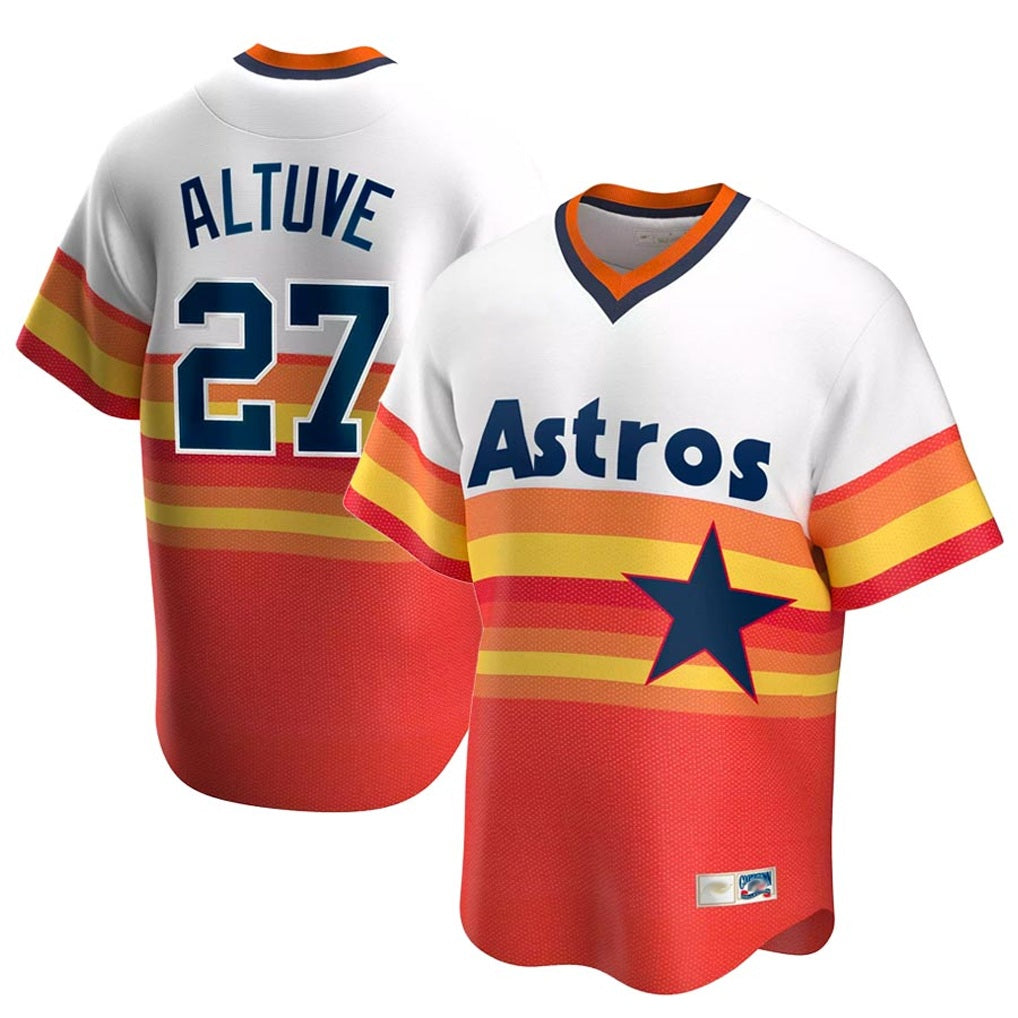 Houston Astros #27 Jose Altuve Player Rainbow Cooperstown Collection HeidiMiller T-shirt Stitched Jerseys