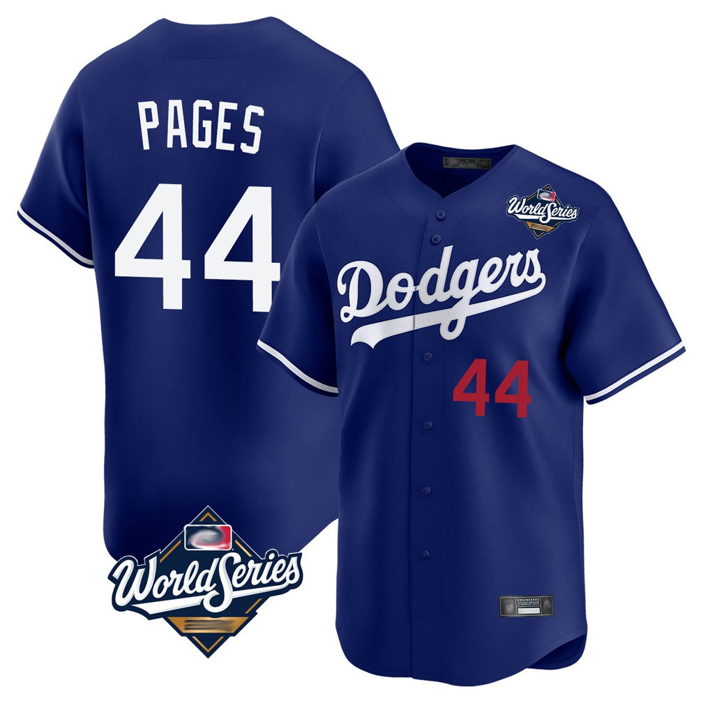 Los Angeles Dodgers #44 Andy Pages Player Royal HeidiMiller World Series Limited Home Stitched Jerseys