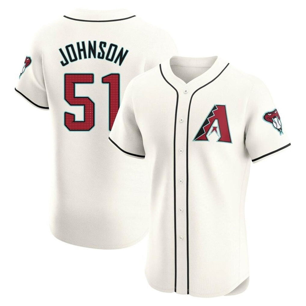 Arizona Diamondbacks #51 Randy Johnson Player Cream HeidiMiller Limited Elite Home Game Stitched Jerseys