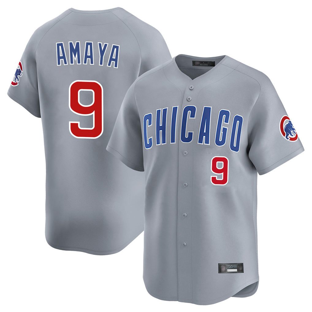 Chicago Cubs #9 Miguel Amaya Player Gray HeidiMiller Road Limited Home Stitched Jerseys