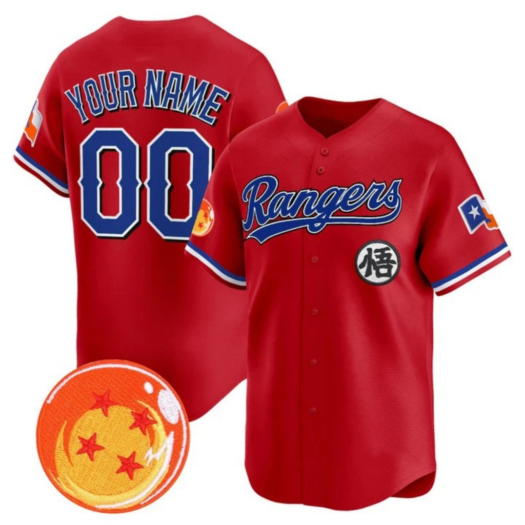 Custom Texas Rangers x Dragon Ball Red HeidiMiller Vapor Premier Limited Jersey - All Stitched
