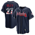 Atlanta Braves #27 Austin Riley Player Navy HeidiMiller USA 250 Fourth Of July Limited Home Game Stitched Jerseys