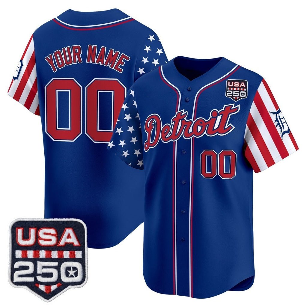 Custom Detroit Tigers America 250 Edition Vapor Premier Limited Royal HeidiMiller Stitched Jerseys