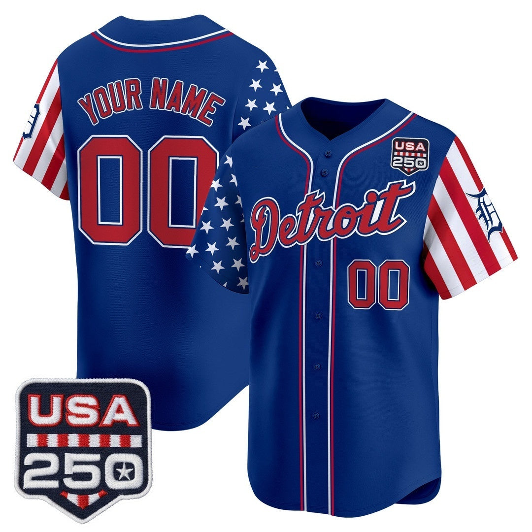 Custom Detroit Tigers America 250 Edition Vapor Premier Limited Royal HeidiMiller Stitched Jerseys