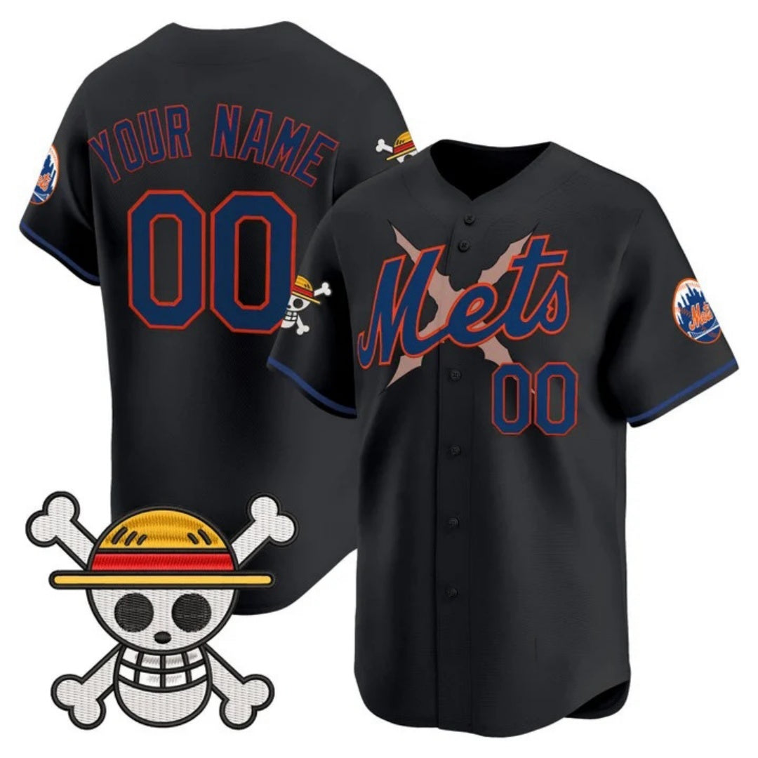 Custom New York Mets x One Piece Black HeidiMiller Vapor Premier Limited Jersey - Stitched