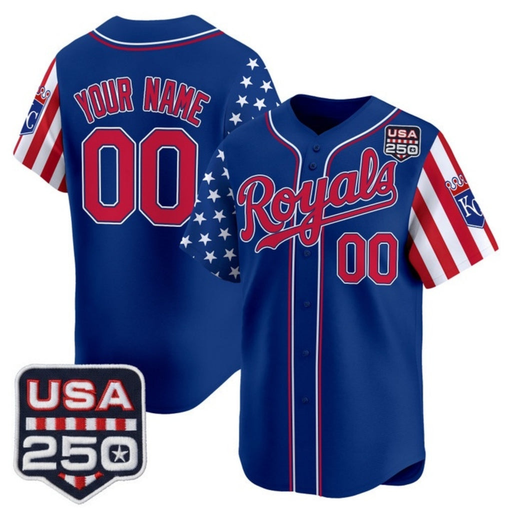 Custom Kansas City Royals America 250 Edition Vapor Premier Limited Royal HeidiMiller Stitched Jerseys