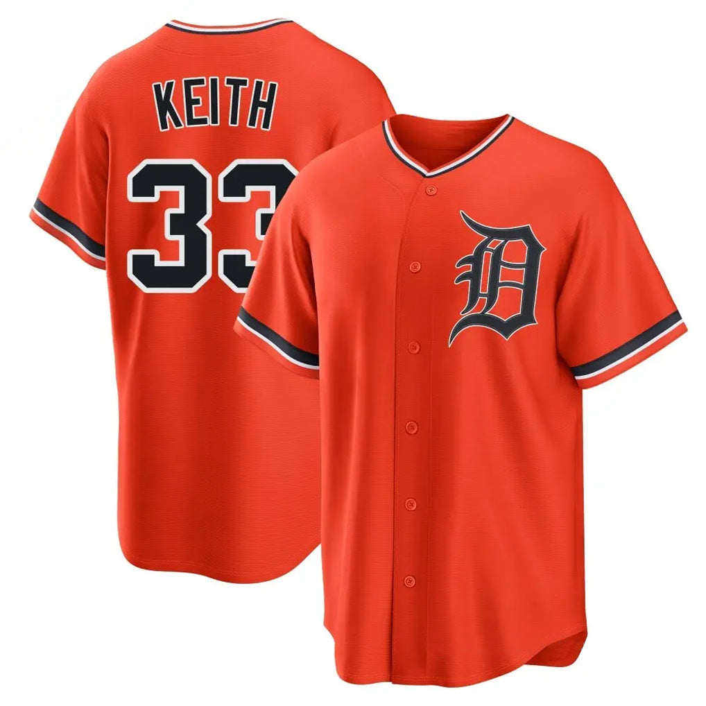 Detroit Tigers #33 Colt Keith Player Orange HeidiMiller Home Game Stitched Jerseys