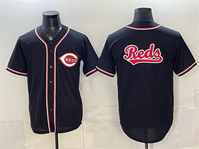 Cincinnati Reds Team Big Logo 2026 Fashion Replica Black HeidiMiller Out Stitched Jersey