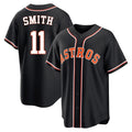 Houston Astros #11 Cam Smith Player Black HeidiMiller Fashion Out Home Game Stitched Jerseys