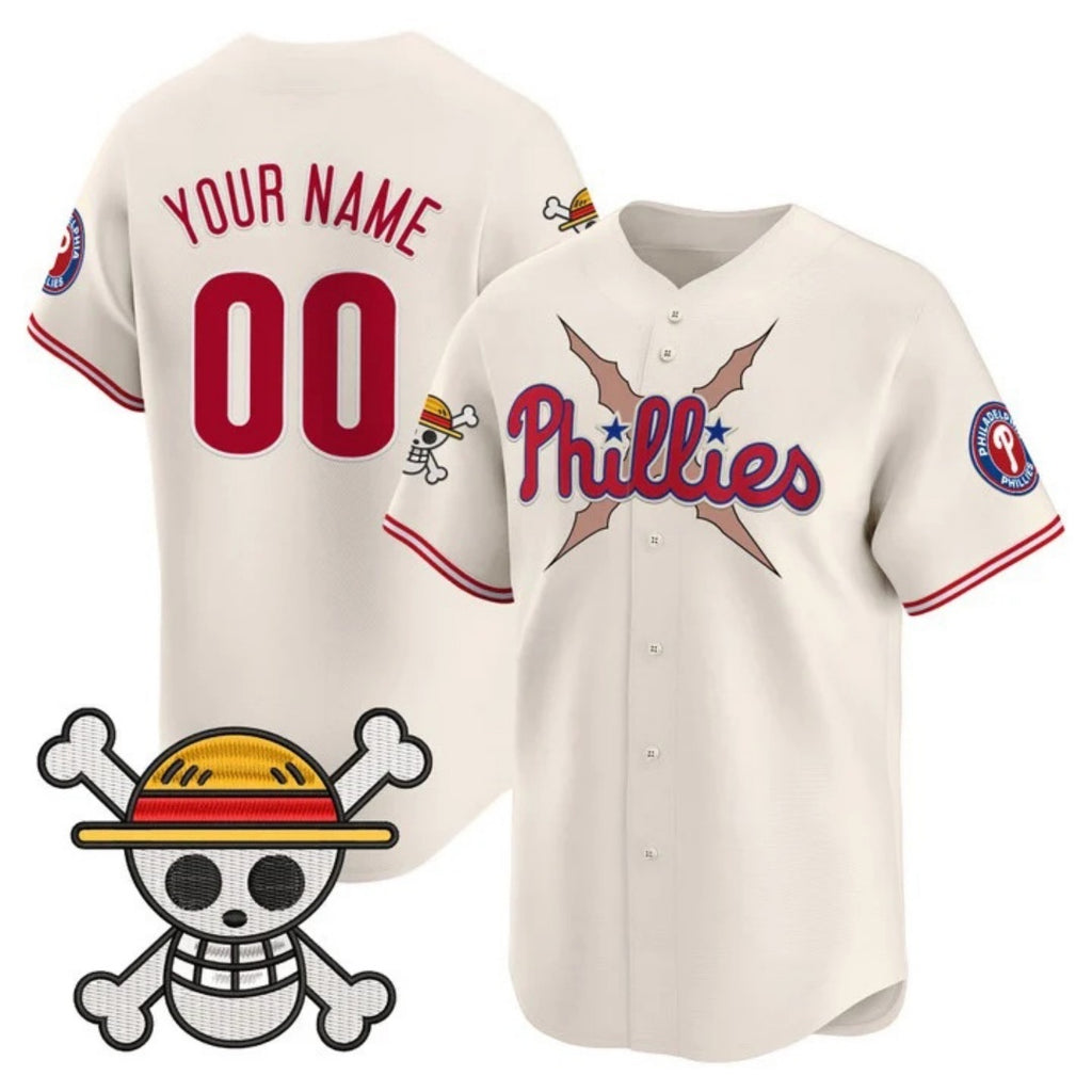 Custom Philadelphia Phillies x One Piece Cream HeidiMiller Vapor Premier Limited Jersey - Stitched