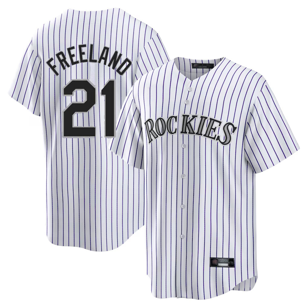 Colorado Rockies #21 Kyle Freeland Player White HeidiMiller Game Home Stitched Jerseys