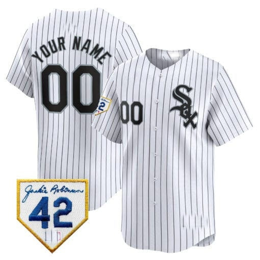 Custom Chicago White Sox 2024 Jackie Robinson Patch Vapor Premier Limited Jersey ¨C White HeidiMiller