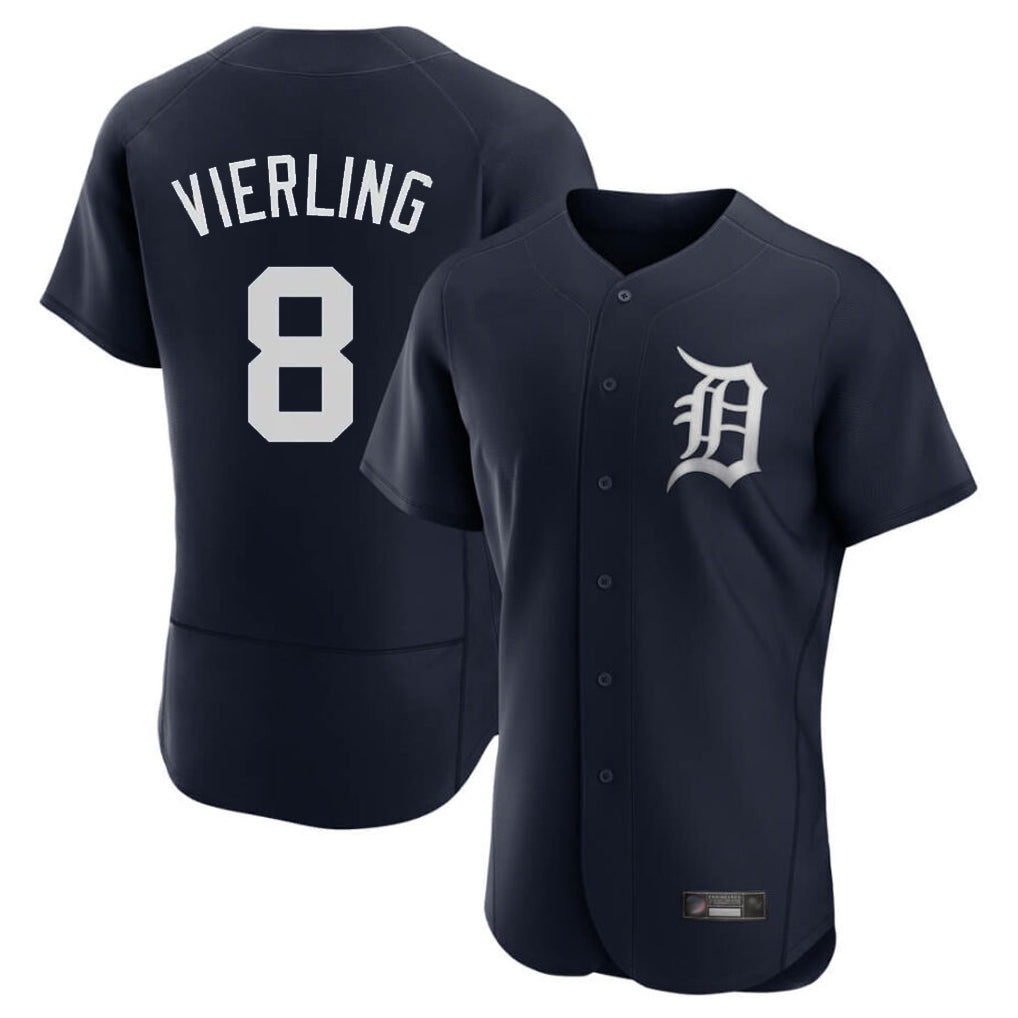Detroit Tigers #8 Matt Vierling Player Navy HeidiMiller Limited Elite Home Stitched Jerseys