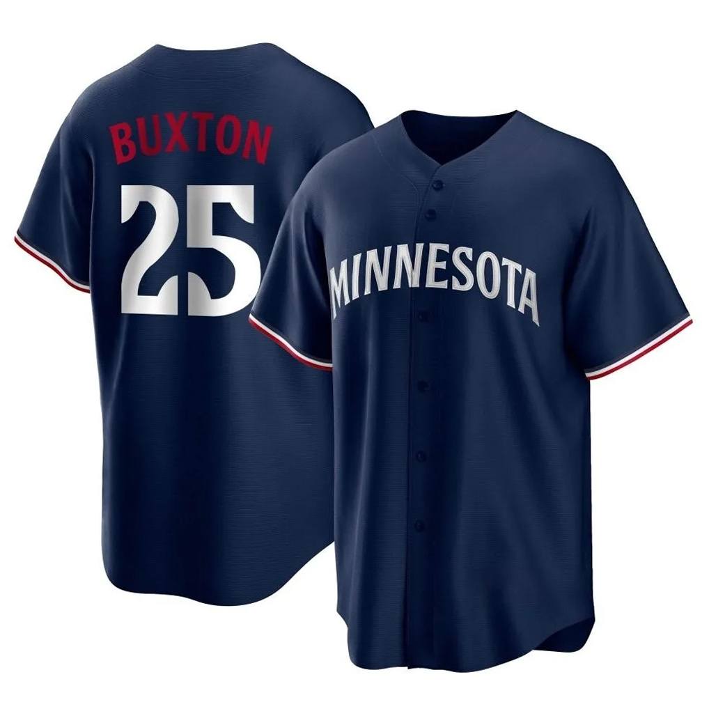 Minnesota Twins #25 Byron Buxton Player Navy HeidiMiller Replica Alternate Home Stitched Jerseys